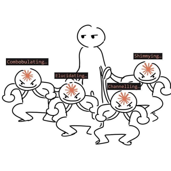 Cartoon of stick figures attempting to prompt engineer AI systems Cartoon of stick figures attempting to prompt engineer AI systems