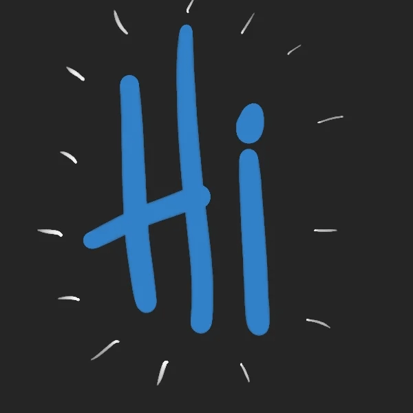 Letters appear forming the word Hi Letters appear forming the word Hi