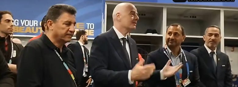 Infantino in Iranian locker room
