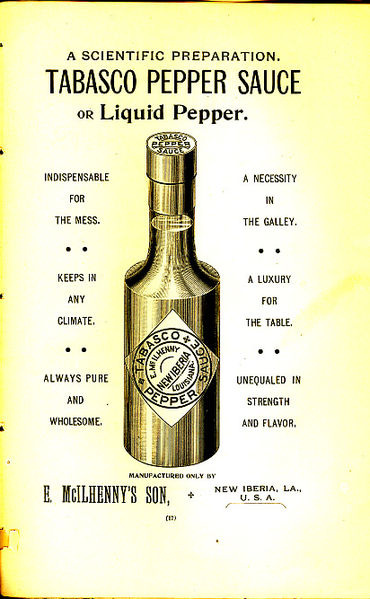 An illustration of Tabasco sauce