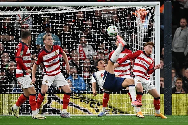 Tottenham 3-0 Doncaster: Joao Palhinha bicycle kick helps wasteful Spurs to  routine win - Yahoo Sports