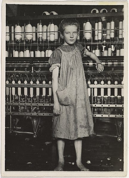 File:Lewis Hine - Addie Card, 12 years. Spinner in North Pownal Cotton Mill MET DP262027.jpg