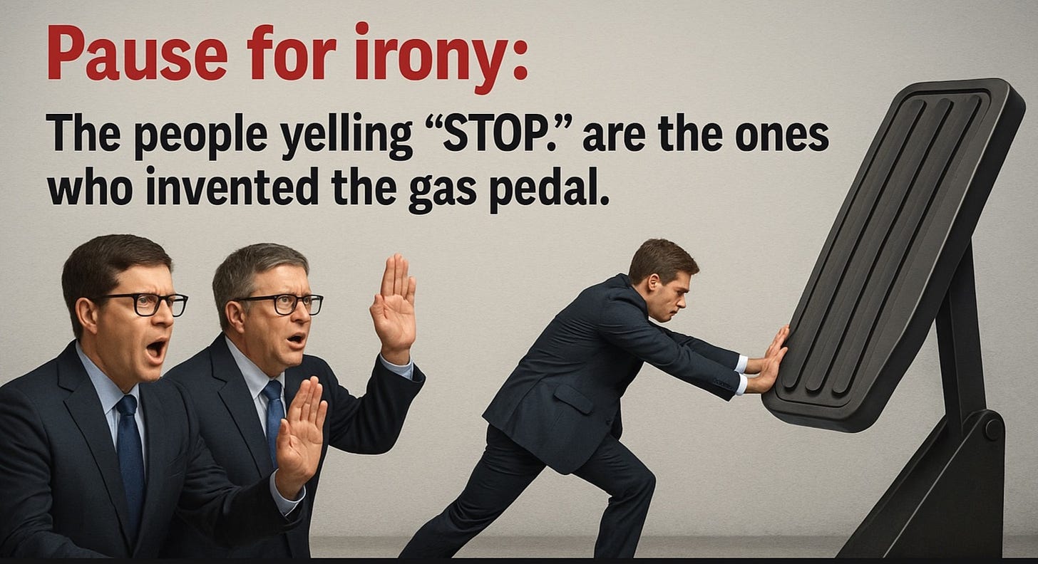 The people yelling stop are the ones who keep building AI