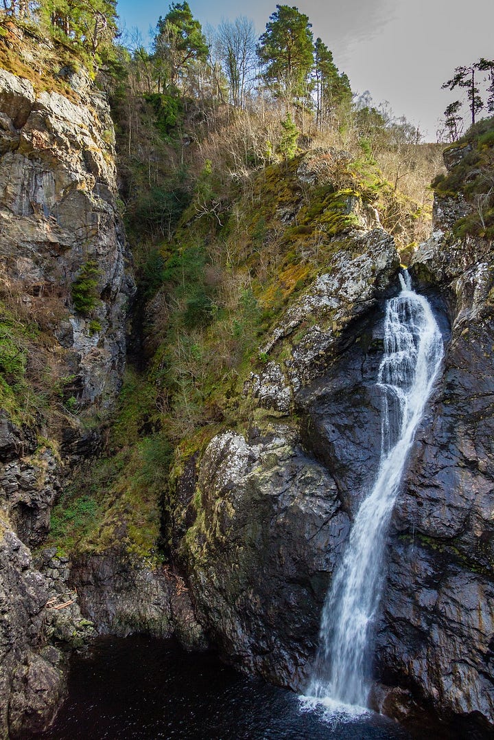 The Falls of Foyers and the shore of Loch Ness, both viewed on the Outstanding Walks Scotland route © Felicity Martin
