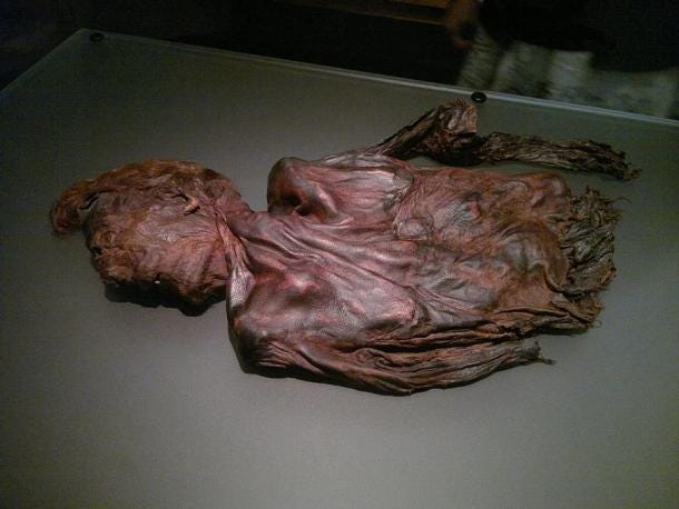 The Old Croghan Man was found just three months after the discovery of the Clonycavan Man, seen here. (Mark Healey / CC BY-SA 2.0) The Old Croghan Man was found just three months after the discovery of the Clonycavan Man, seen here. (Mark Healey / CC BY-SA 2.0)