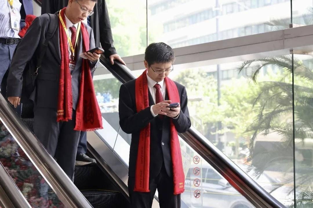 Unitree founder Wang Xingxing on the company's listing day in Shanghai, August 19.