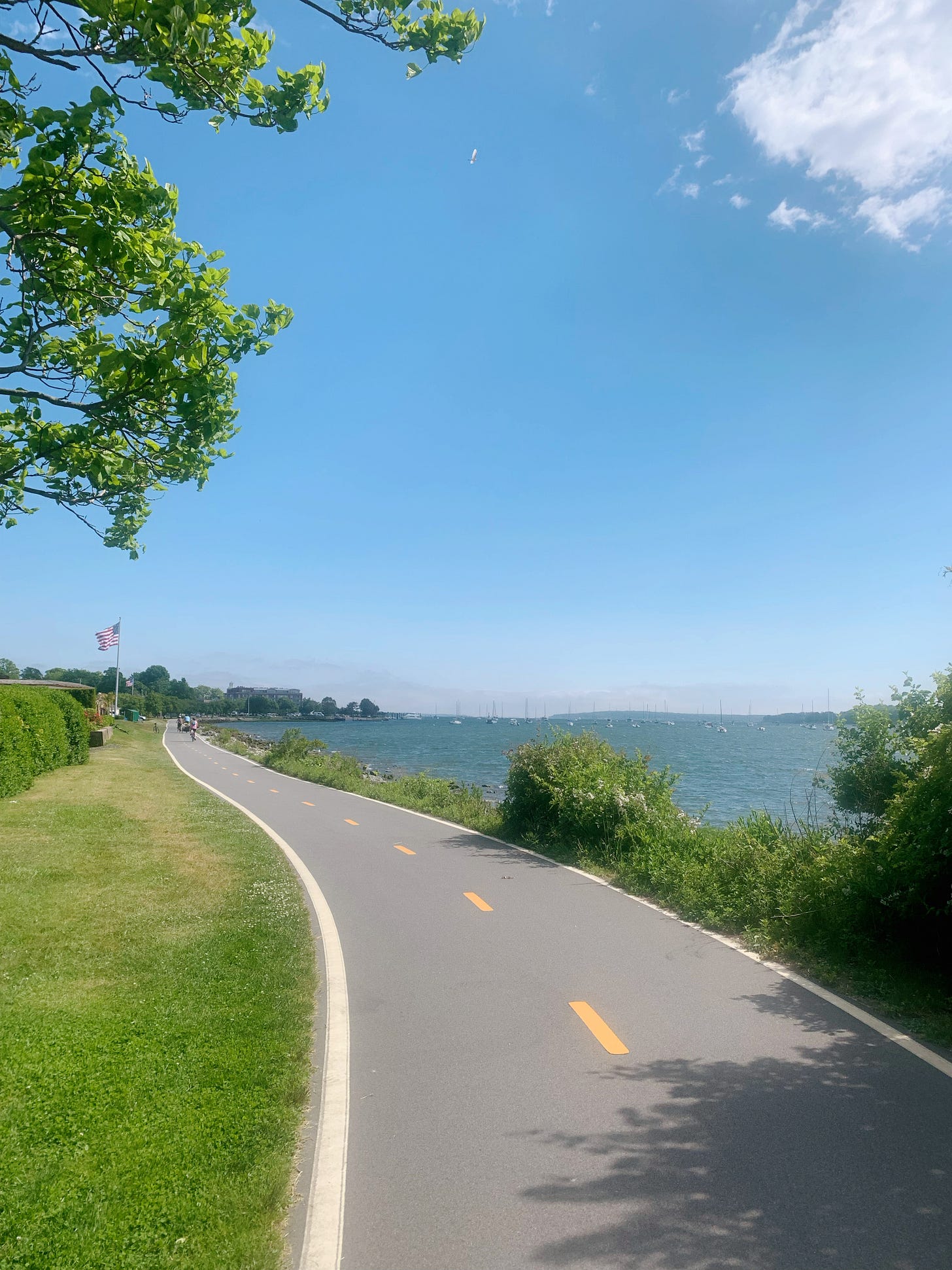 Bike path and ocean view in Bristol