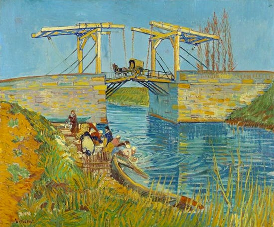 The Langlois Bridge at Arles with Women Washing, 1888, Vincent van Gogh