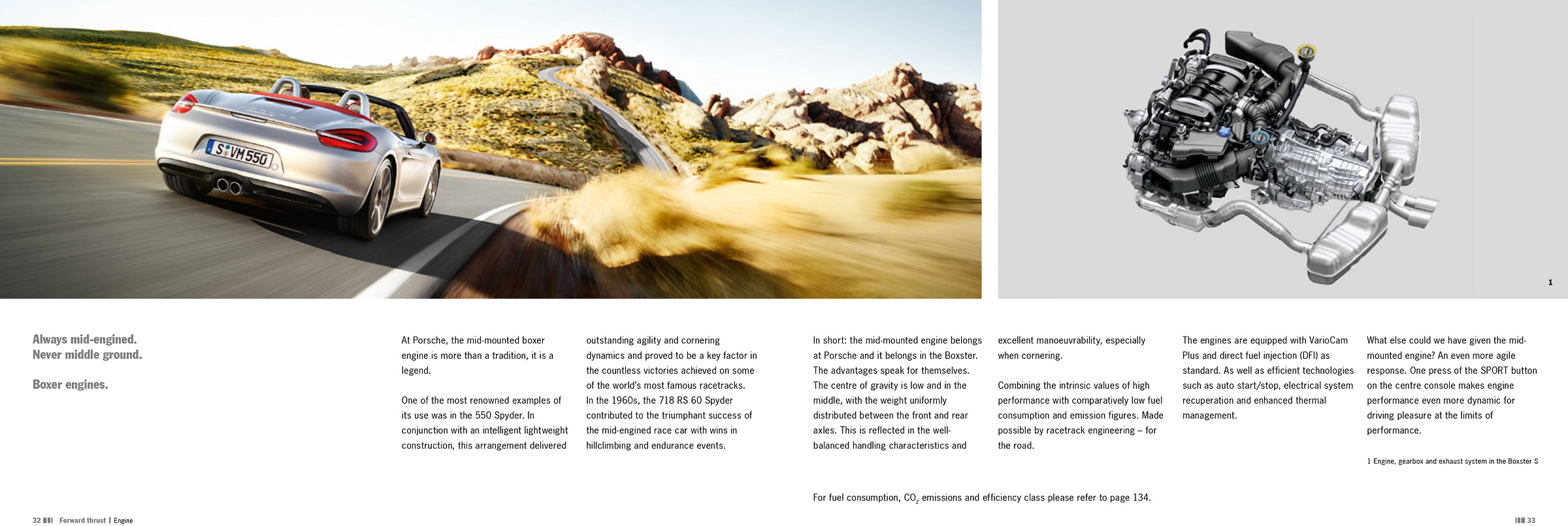 Porsche Boxster 981 2015 brochure engine