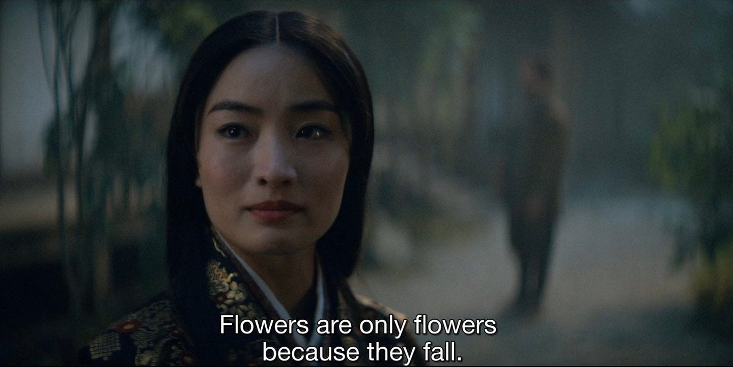 simon the end on X: ""flowers are only flowers because they fall. but  thankfully, the wind." shogun (2024) https://t.co/zjVTtGhbI2" / X