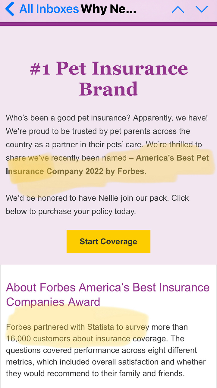 TCR's 2022 investigative story about Forbes's pet insurance rankings