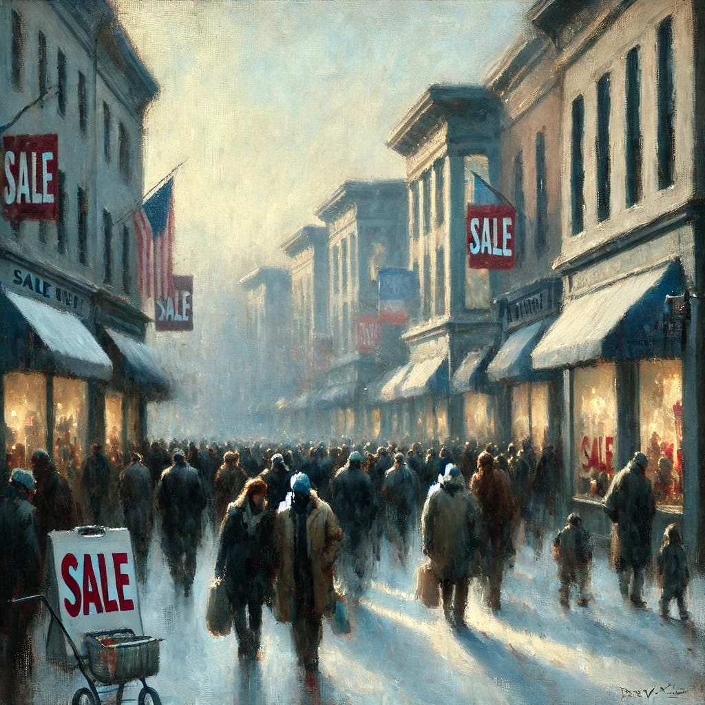 Source: ChatGPT Image Generator for “Slowing in consumer spending, impressionist style”