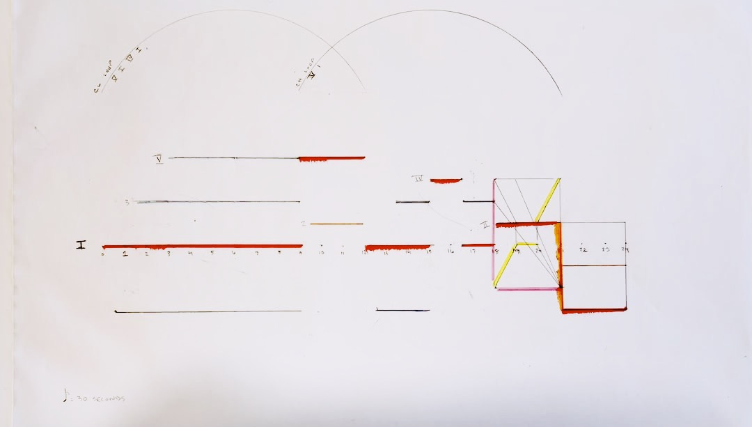 Clarice Jensen’s graphic score for “Red Headed Sranger” Clarice Jensen’s graphic score for “Red Headed Sranger”