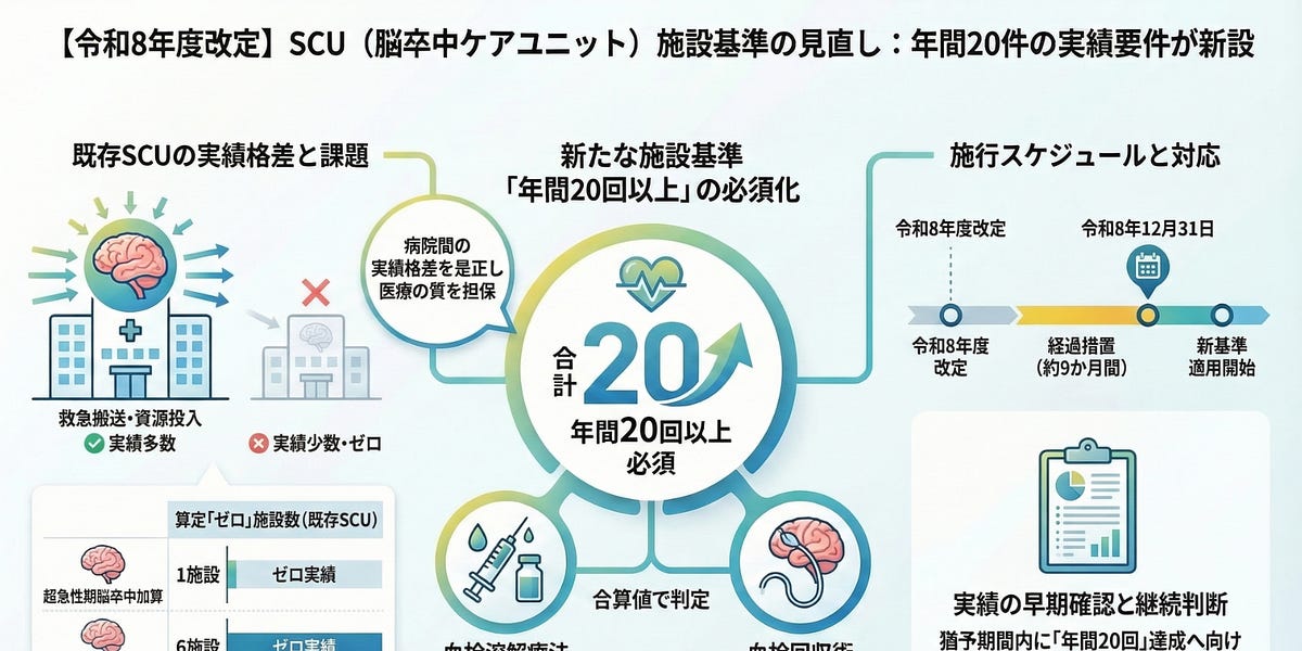 令和8年度改定】脳卒中ケアユニット入院医療管理料に実績要件が新設