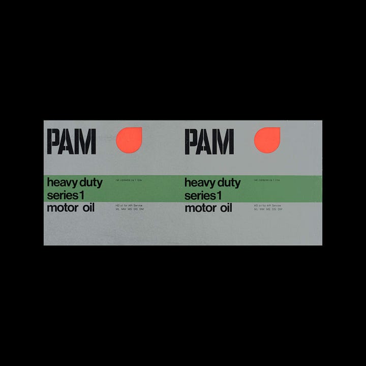 Benno Wissing's 1965 logo for Dutch oil, gas and petrol brand PAM
