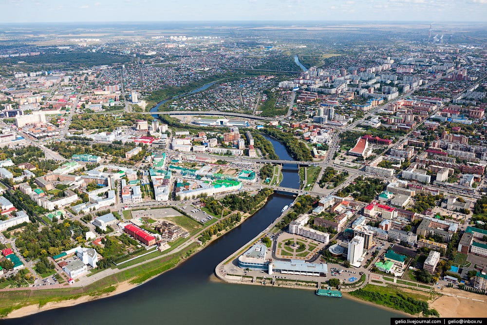 Омск с вертолёта