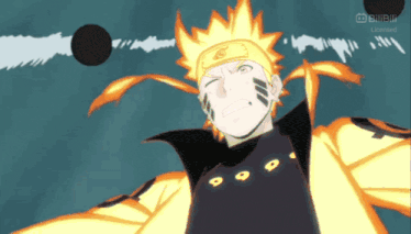 a cartoon of a man with a headband that says " naruto " on it
