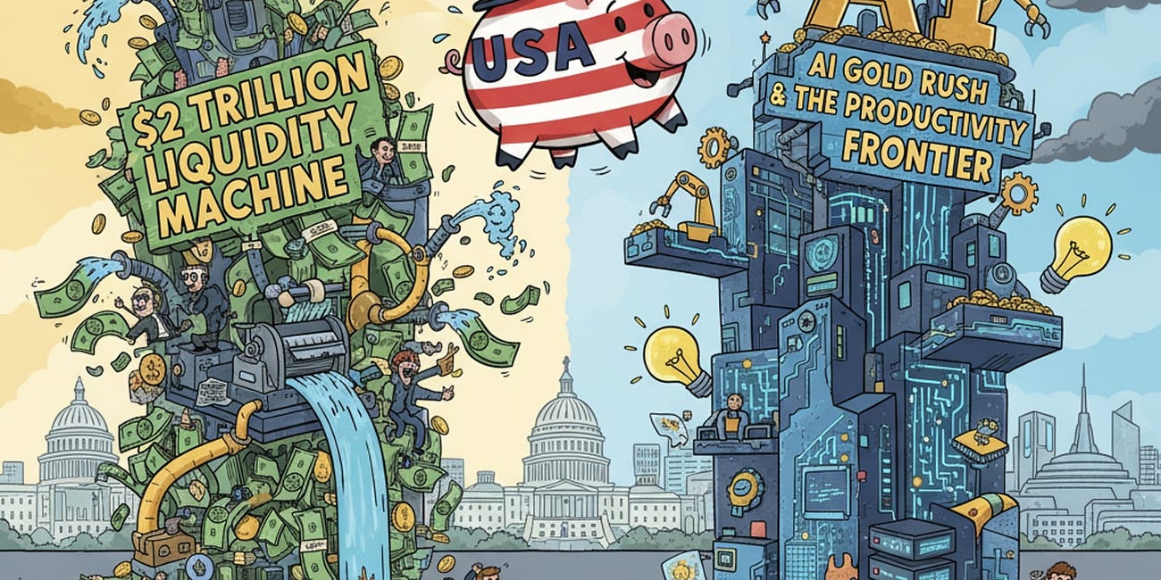 The Twin Engines of a Precarious Boom: David Solomon on the Two Pillars Holding Up the U.S. Economy.