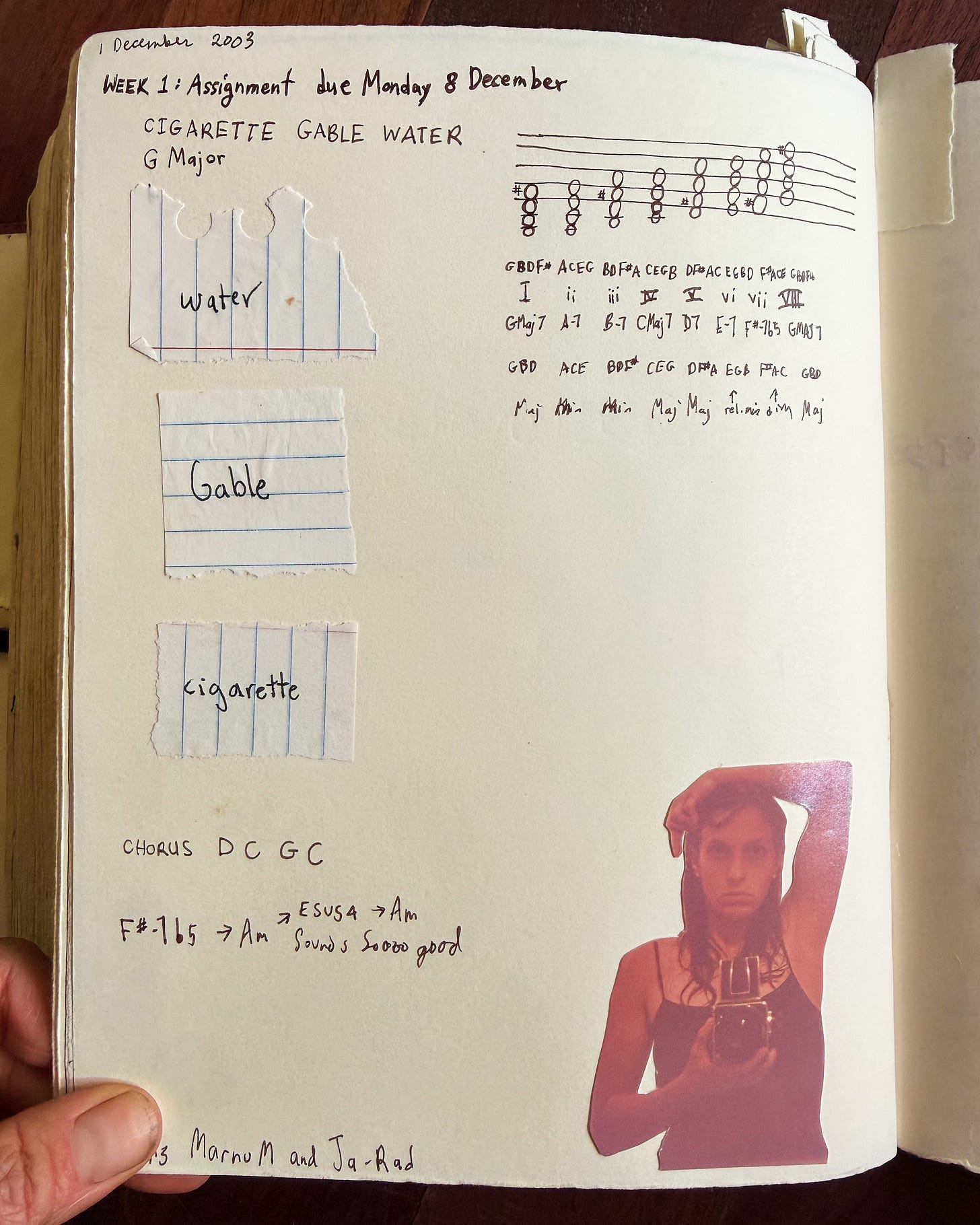 journal page, self Portrait Hasselblad