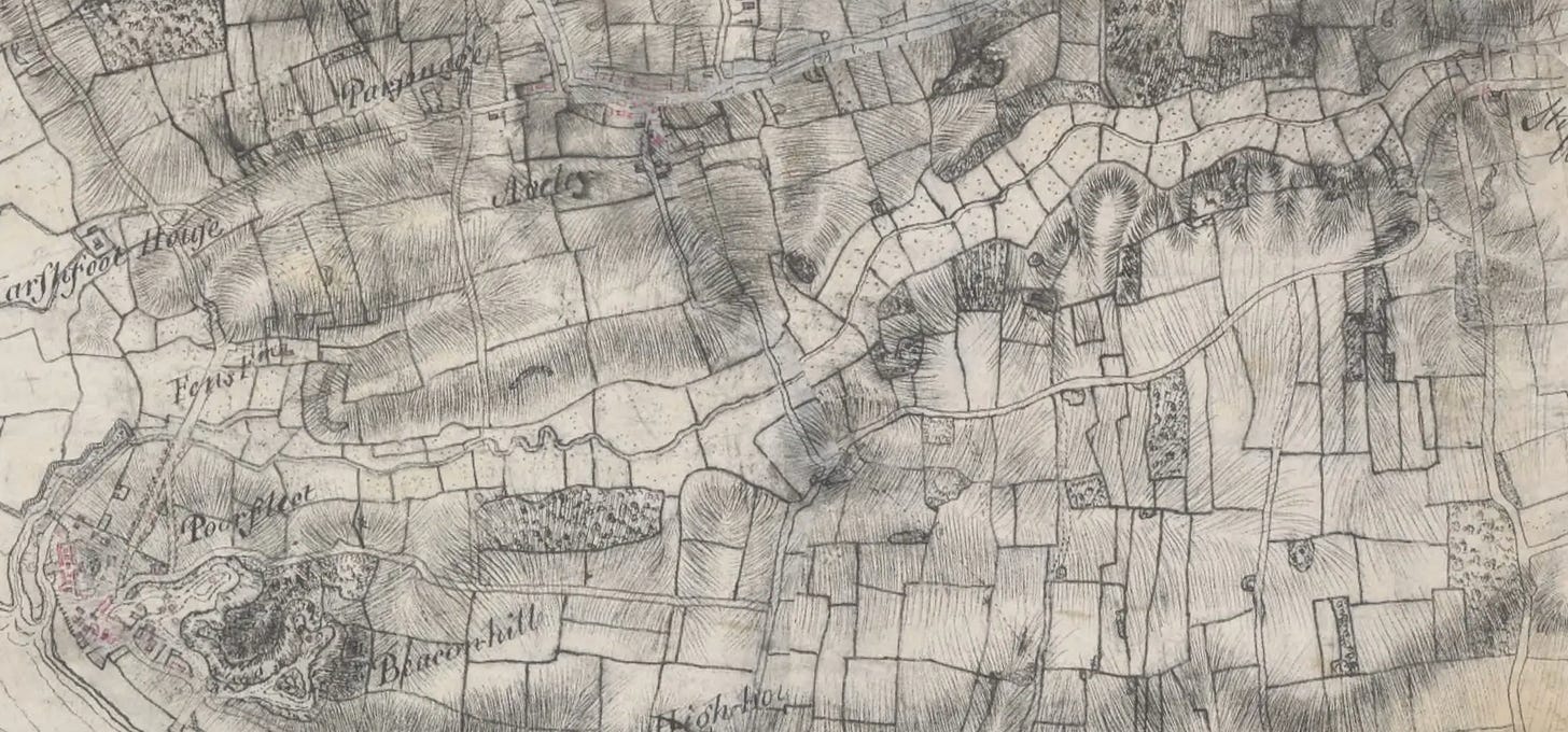 Pencil and ink map of part of Essex Pencil and ink map of part of Essex