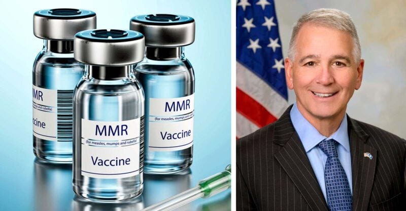 ralph abraham and mmr vaccine bottles