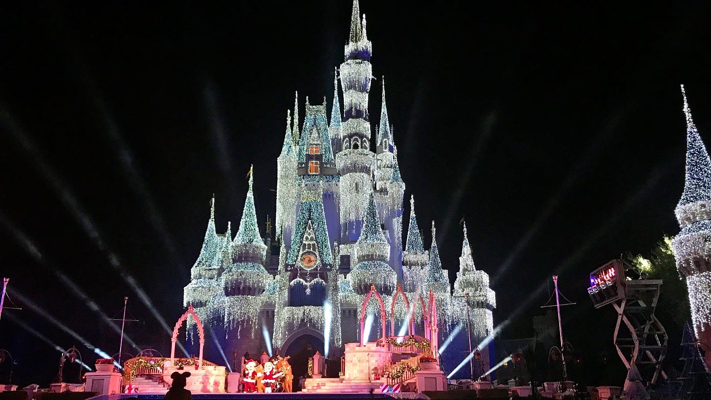 Mickey's Most Merriest Celebration on the Cinderella Castle stage at Magic Kingdom. Image: Figment3009 via Wikimedia Commons