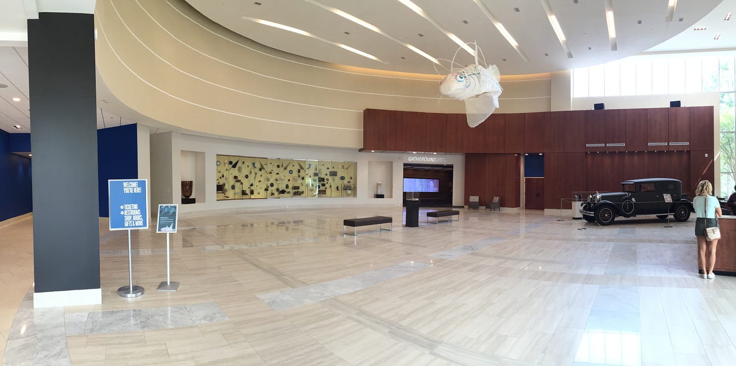 atrium, signs, lights