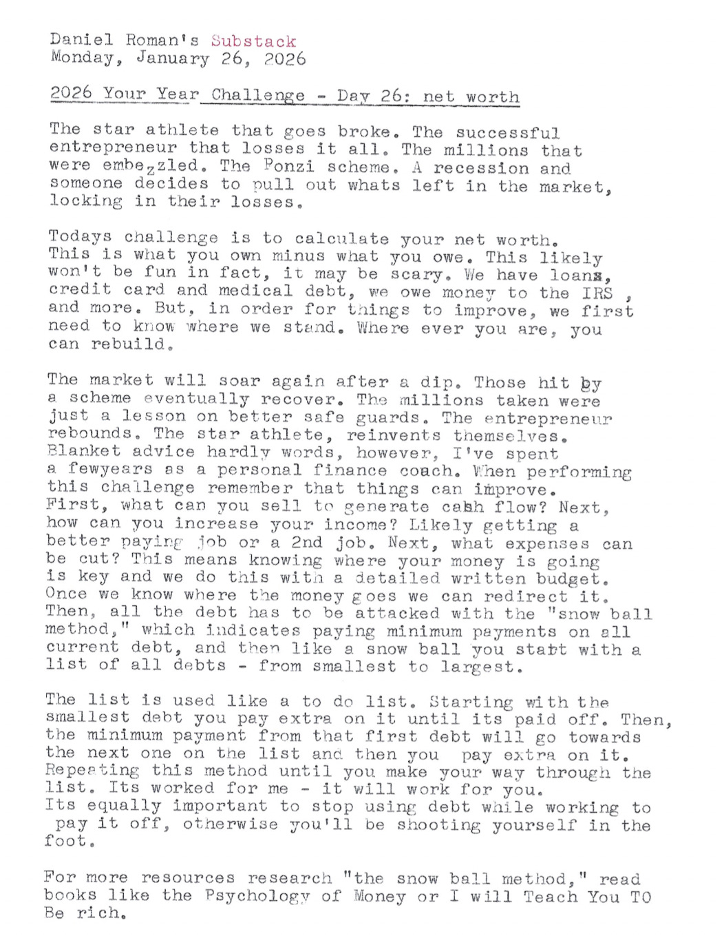 2026 Your Year Challenge - Day 26: net worth - by Dan Roman