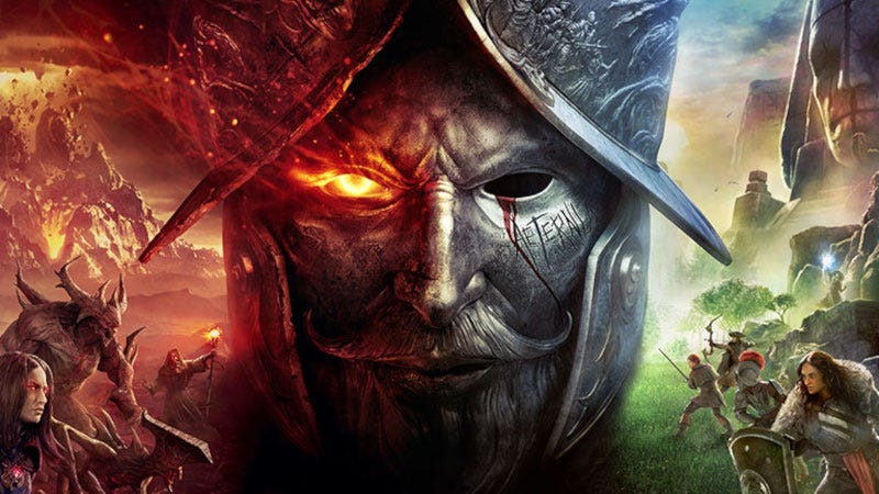 A metal colonial helmet on the cover art of the game New World A metal colonial helmet on the cover art of the game New World