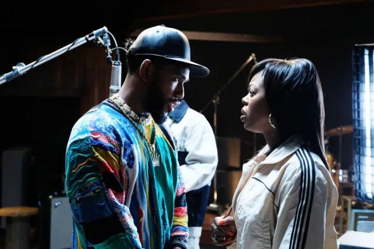 FX's The Drop: A Snowfall Saga -- "Click Pop" -- Season 1, Episode 1 (Airs Tuesday, September 8) -- Pictured: (l-r) Brandon Mychal Smith as Darryl DG Grant, Gail Bean as Wanda Bell -- CR: Ray Mickshaw/FX FX's The Drop: A Snowfall Saga -- "Click Pop" -- Season 1, Episode 1 (Airs Tuesday, September 8) -- Pictured: (l-r) Brandon Mychal Smith as Darryl DG Grant, Gail Bean as Wanda Bell -- CR: Ray Mickshaw/FX