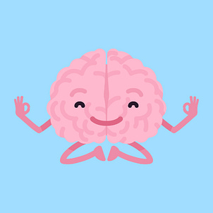 Image of a brain emoji in a meditating pose Image of a brain emoji in a meditating pose