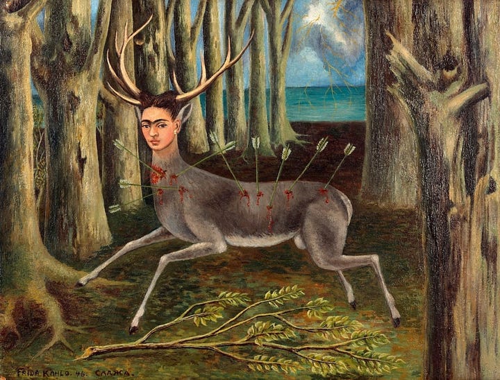Four images of Frida Kahlo's paintings.