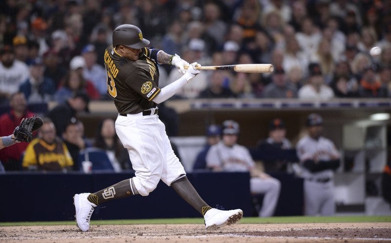 Machado gets first 2 hits with Padres in 4-1 win over Giants Machado gets first 2 hits with Padres in 4-1 win over Giants