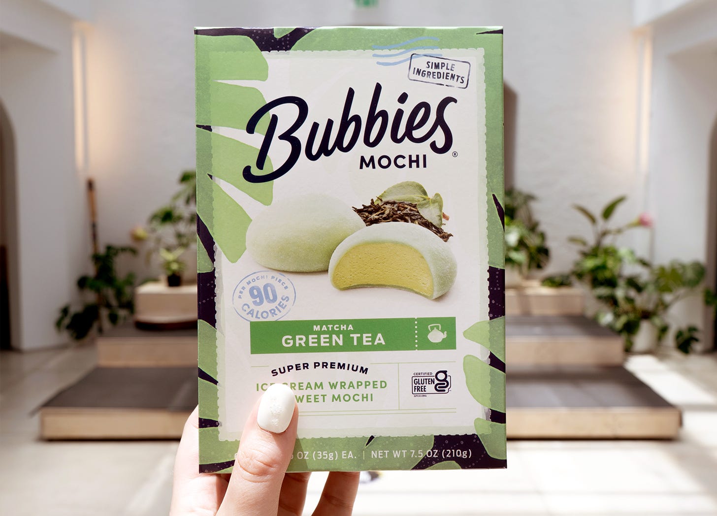 Bubbies matcha green tea box.