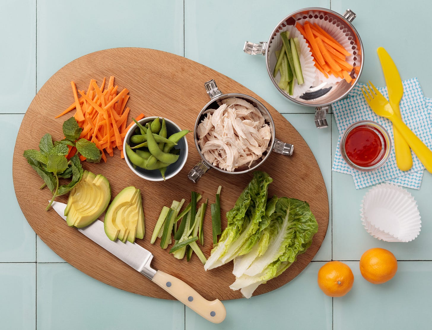 Deconstructed Chicken Salad Rolls with Edamame Recipe | goop