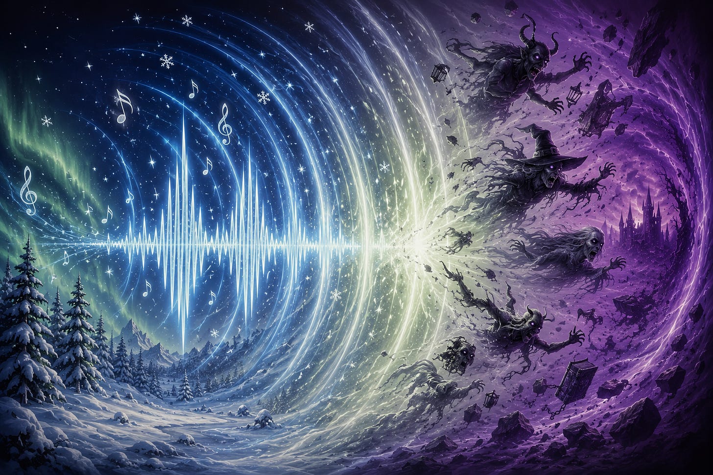 Sound Waves pushing supernatural beings to another realm