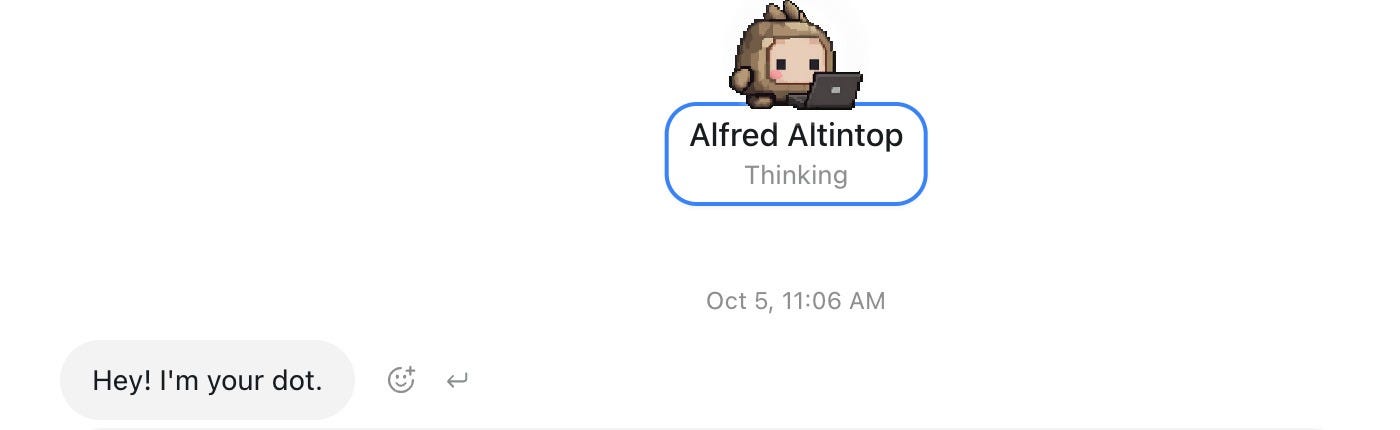 OpenAI Dots name menu