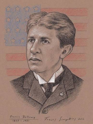 Francis Bellamy, author of the Pledge of Allegiance, born in 1855 Francis Bellamy, author of the Pledge of Allegiance, born in 1855