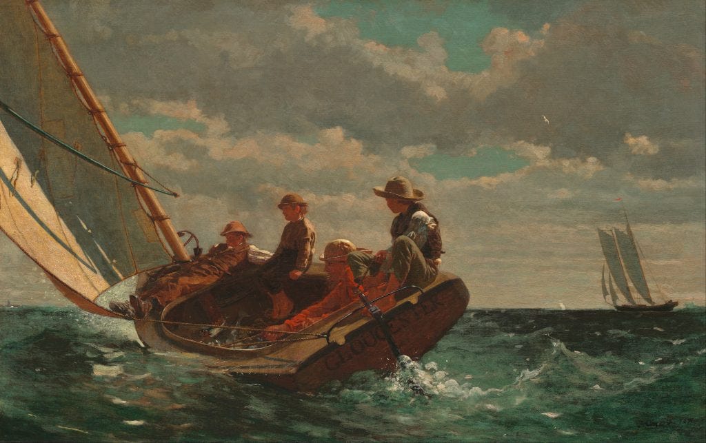 Winslow Homer, Breezing Up, 1873-6, National Gallery Of Art, Washington D.C. Traveling