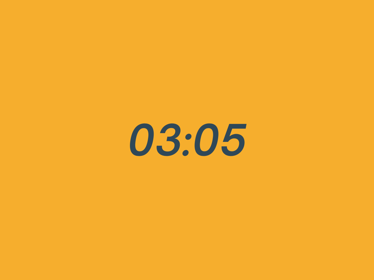 yellow background with 3:05 in the middle yellow background with 3:05 in the middle