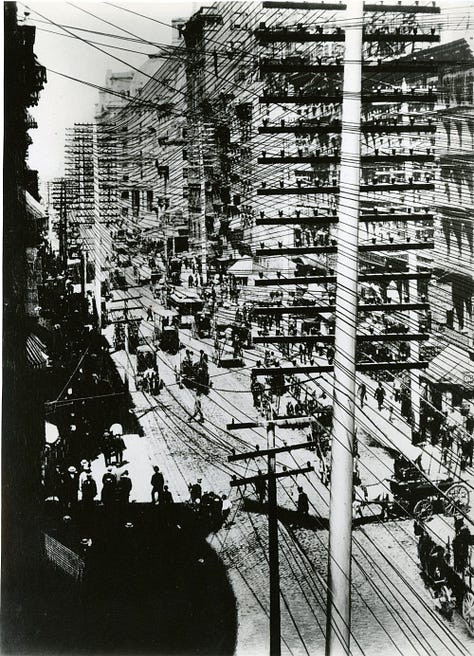 telegraph wires of 19th century