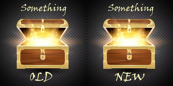 An illustration of two treasures, one old and one new. However both are just as precious.
