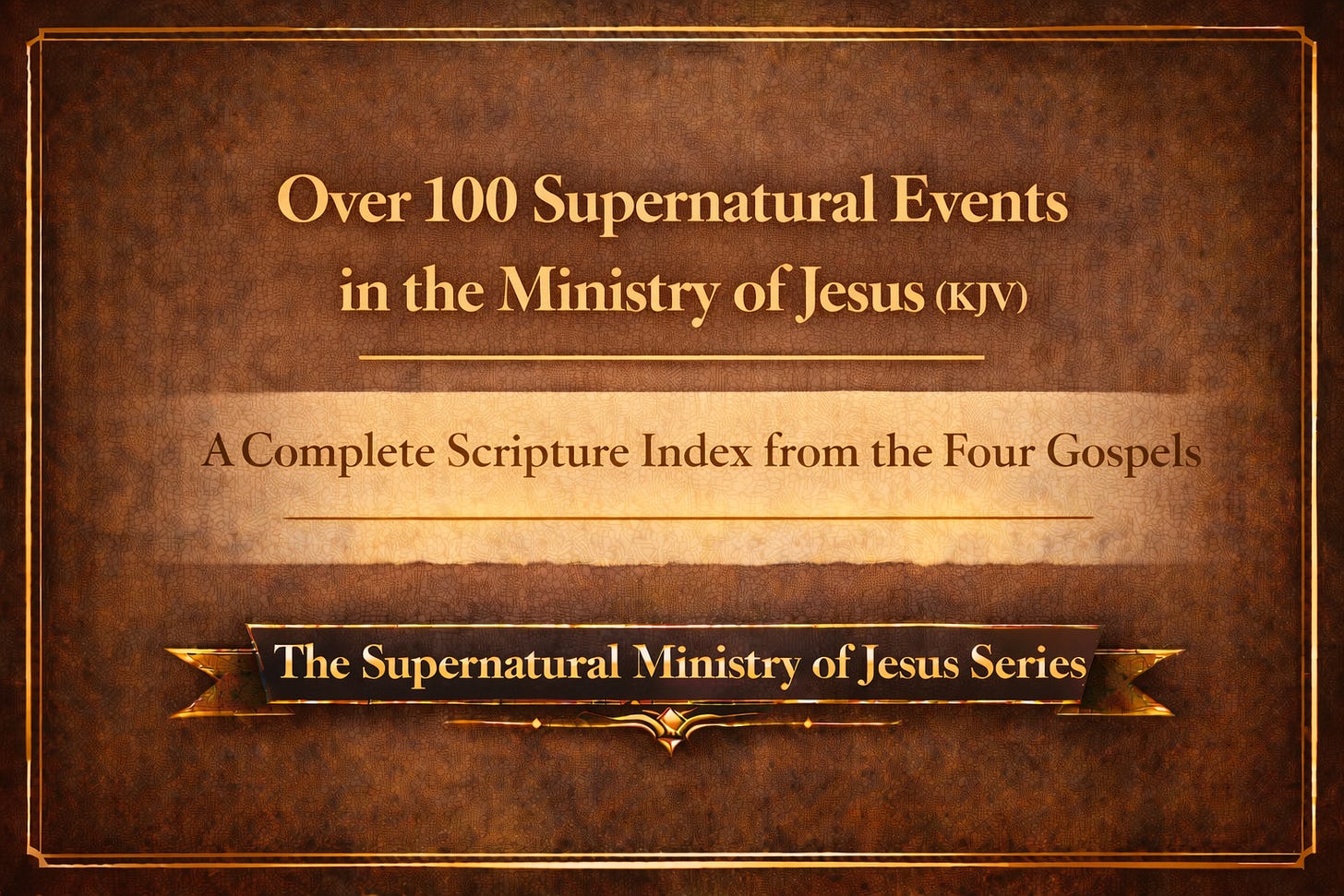 Over 100 Supernatural Events in the Ministry of Jesus (KJV) A Complete Scripture Index from The Four Gospels