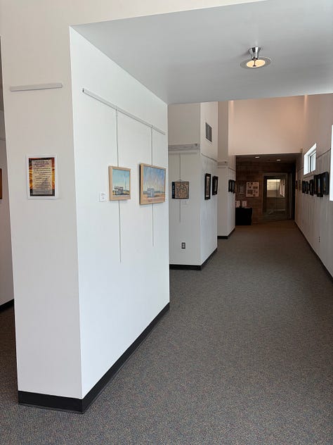 The library, the gallery and reception area of the gallery
