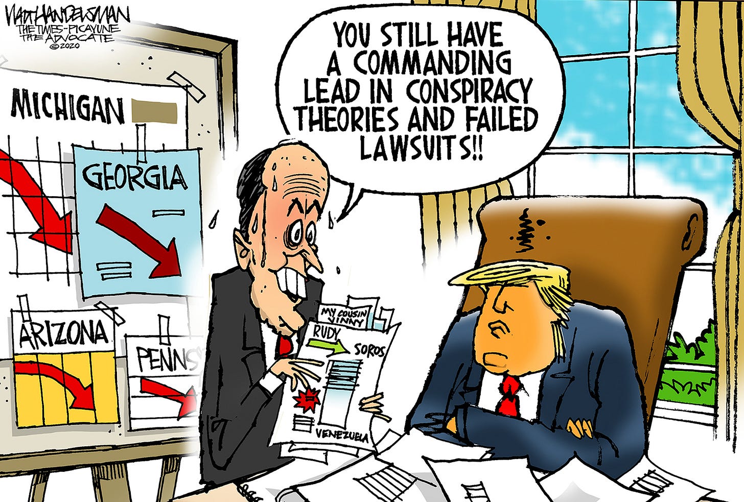 Political Cartoon U.S. Giuliani Trump conspiracy theories | The Week