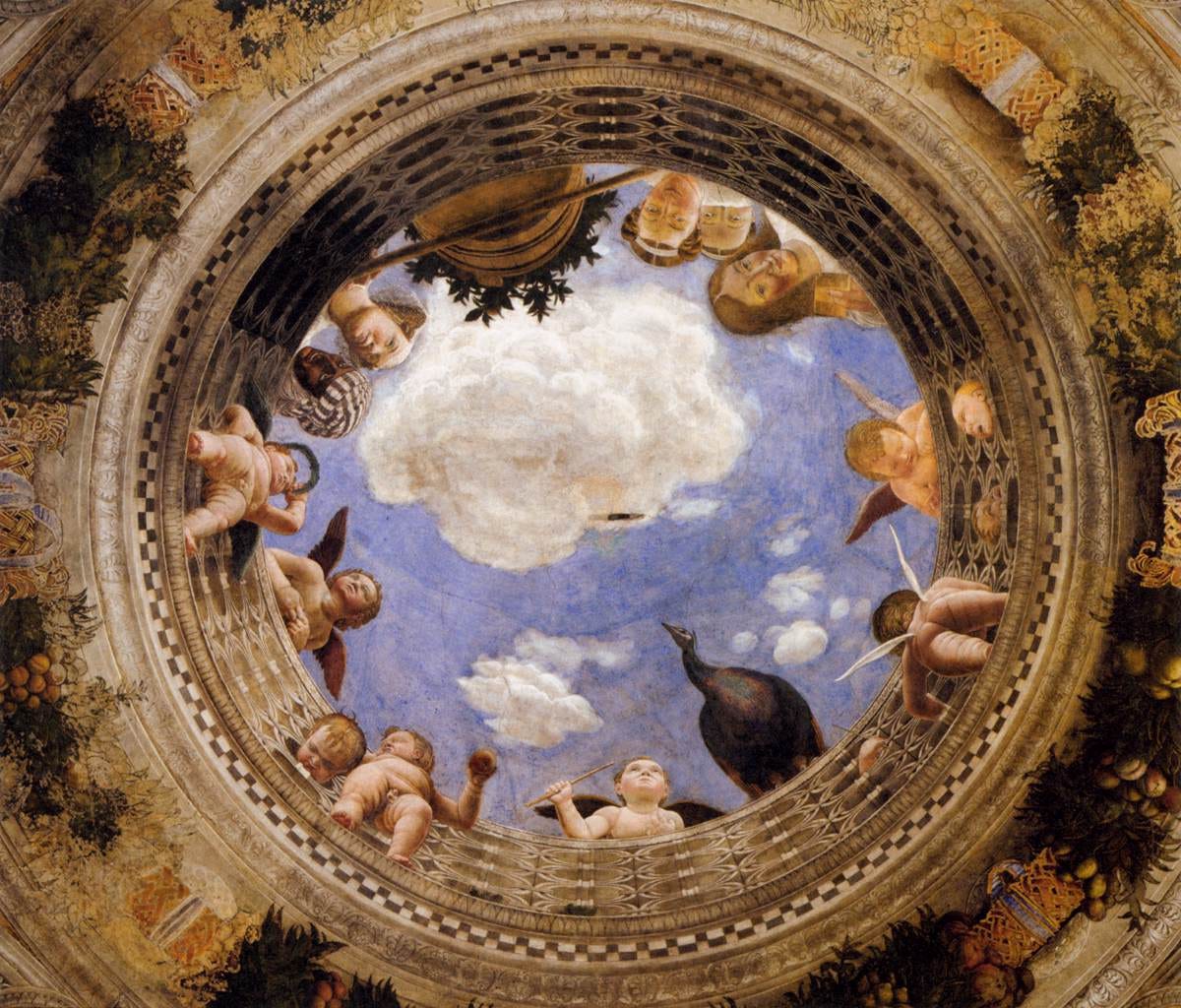 Mantegna ceiling oculus di sotto in su