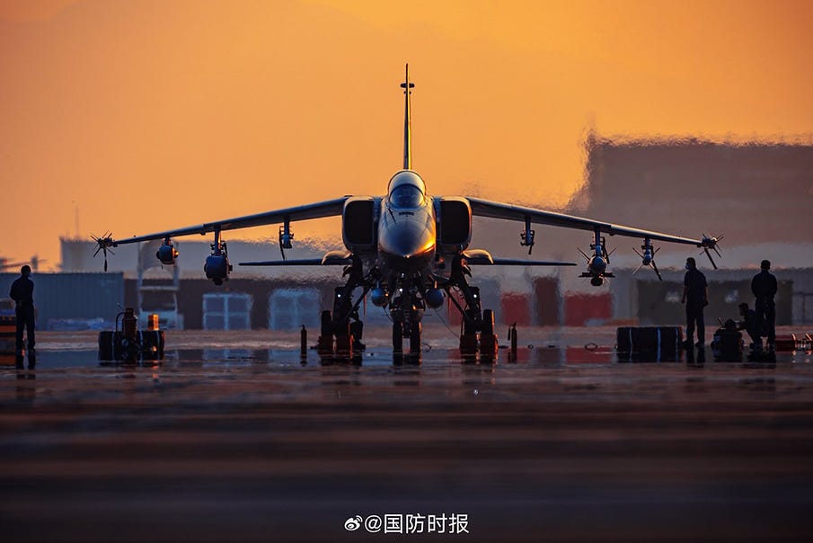 A JH-7A strike aircraft carrying a KF-088C on its port wing (right side of the image). The KF-088C is distinguished by its large air intake and folding wings. A JH-7A strike aircraft carrying a KF-088C on its port wing (right side of the image). The KF-088C is distinguished by its large air intake and folding wings.