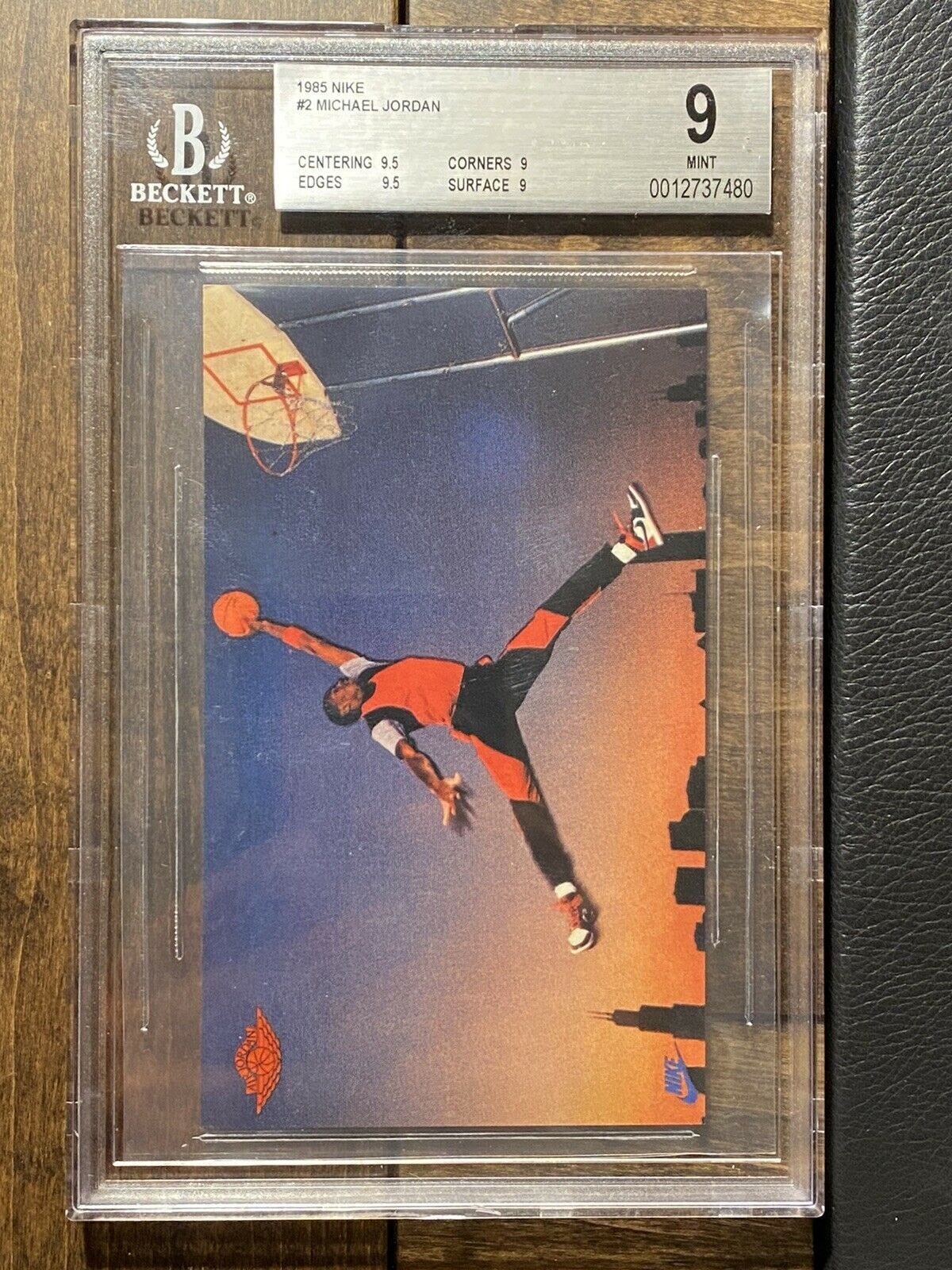 Image 1 - Michael-Jordan-1985-Nike-Promo-BGS-9-9-5-x-2-9-x-2-subs-0-5-away