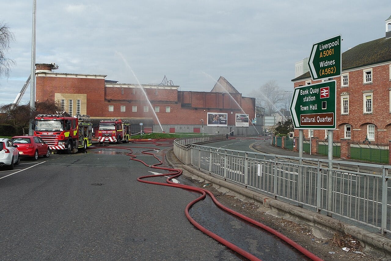 Photo: Matt Harrop / Wikimedia Commons (CC BY-SA 2.0) Aftermath of major fire at Mr Smith's nightclub Warrington April 2015
