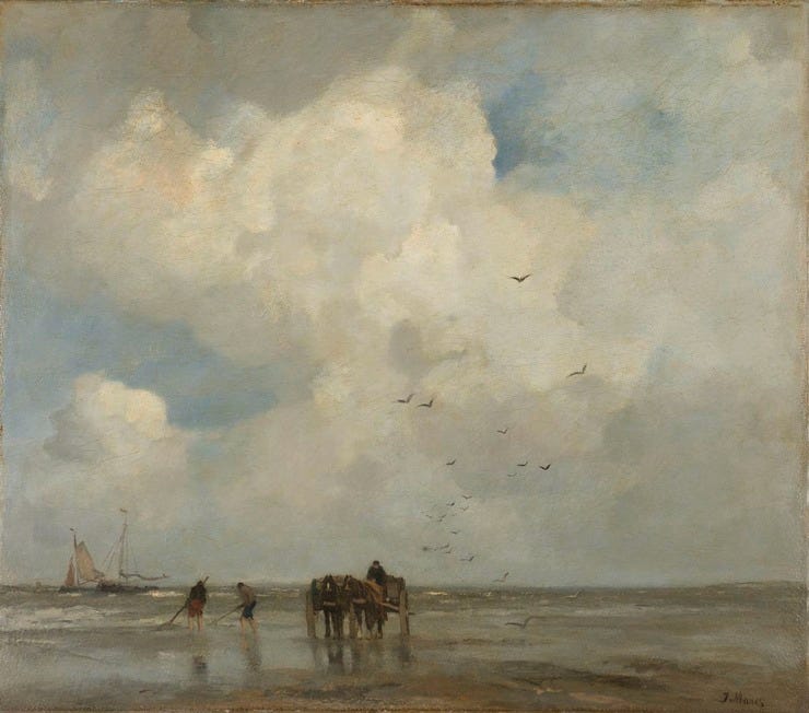 'Schelpenvissers' - olieverf op doek: Jacob Maris